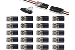 COMVASTARS 20Pz Connettori Elettrici Rapidi per Cavo da 18-22 AWG,Connettori Per Cavi A 2 Poli,Connettori Bassa Tensione,Connettore per Cavi Collegabile a 2 pin,Connettore per Auto Camion Kayak Barche