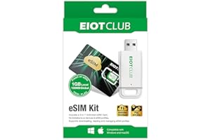 EIOTCLUB eSIM Card + Reader Kit – Unlimited eSIM Profiles, Global Roaming in EU & other 200+ Countries, Compatible with Android, iPhone, Tablets & Laptops