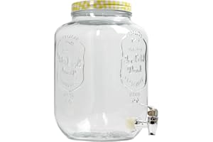 TANGDIAABBCC 8 Litre Large Barrel Clear Glass Jar Cocktail Beverage
