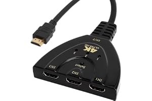 4K HDMI-splitter, HDMI-distributör HD HDMI-omkopplare 3-i-1 ut med knapp