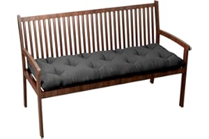 chilly pilley Coussin Matelassé De Banc Coussin De Jardin avec Passants Coussin Assise (140x40x12, Gris)