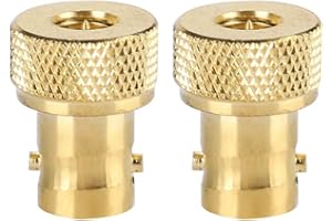 HEAYZOKI Adaptateur BNC Femelle vers SMA Mâle, 2 Pcs Or BNC Femelle vers SMA Mâle Convertisseur Adaptateur, Connecteurs BNC SMA Mâle Avec Résistance Haute Température Pour Antennes, Périphériques LAN Sans Fil,