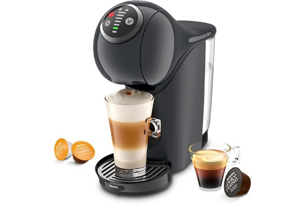 Nescafé Dolce Gusto Krups Machine à café capsules, Cafetière multi boissons, Pression 15 bars, Capacité 0,8 L, Fonction XL, Arrêt automatique, Genio S Plus gris KP340B10