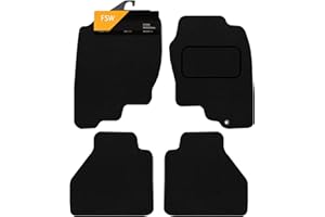 FSW - Tailored Mats - Fits Nissan Navara 2005-2010 DOUBLE CAB - Black Carpet - Anti Slip Mat - Non Slip Car Floor Mat, Fitted With Clips & Granulated Backing - 4 Pc Floor Mat Only
