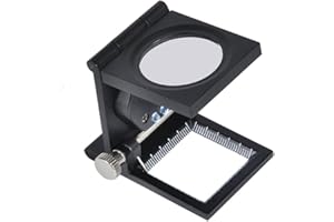 YOSOO Lente d'ingrandimento pieghevole, 10x 28mm Linen test tre pieghevole lente d' ingrandimento portatile lente d' ingrandimento in lega di zinco con luce a LED per la riparazione tess