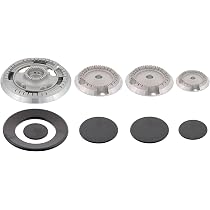 Kit 4 Bruciatori Spartifiamma + Tripla Corona Per Cucina A Gas - Compatibile Hotpoint Ariston, Nero, Made In Italy