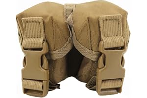 MIOYOOW Pochette pour Grenades Double, Pouch Flashbang étanche, étui Grenade Flash Réglable en Nylon 1000D avec Clips de Boucle Portables (4,8cm de Diamètre)