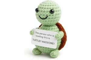 ZMDMAH Piccola Tartaruga Positivo 7 X 8cm Piccola Tartaruga di Supporto Emotivo Mini Bambola Lavorata a Maglia con Carta Positiva per Festa di Compleanno Regalo Familiari Amici Regali
