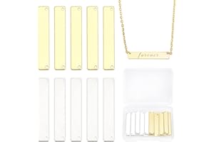 PH PandaHall 20 pz 2 colori rettangolo bianco timbratura tag ottone bianco fascini per incisione orecchini braccialetto collana pendente gioielli creazione