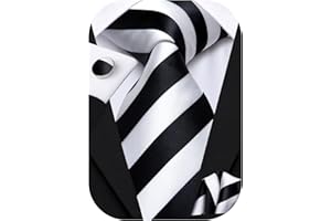 Hi-Tie Herren Krawatte Schwarz Paisley/Plaid/Streifen/Einfarbig Krawatten Set Einstecktuch Manschettenknöpfe Business Formal Hochzeit Meeting Geschenkbox in verschiedenen Farben