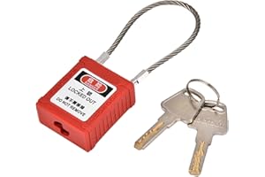 ANGGREK Kłódki z blokadą drucianą, duża kłódka EV, elastyczny kabel z kluczem, blokada, czarny znacznik do karmienia, długie kłódki, zewnętrzny trzpień,