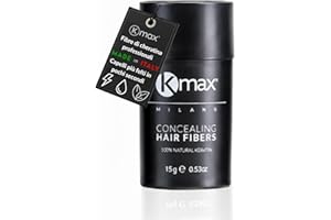 Kmax Concealing Hair Fibers 15 gr - Fibre Cheratina per Capelli, Polvere Capelli per un Effetto Infoltimento Capelli, Fibre Capelli per Coprire le Calvizie - Formato Regular - Castano Scuro