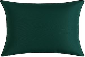 SYLC Exterior Funda De Cojín con Cremallera, Impermeables Funda De Asiento para Terraza De Jardín, Protectores De Muebles para Ratán Palet Tumbona (Dark Green,Pillowcase 30×50cm)
