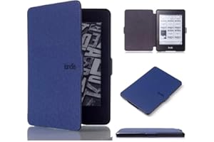 MOKASE Funda Compatible con 6" Kindle Paperwhite 5ª/6ª/7ª Generación (2012,2013,2015,2016) Modelo: EY21 / DP75SDI, Funda Piel Sintética con Inteligente Automático Estela/Sueño, Darkblue