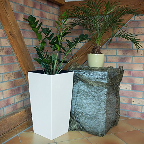 Großer Pflanzkübel 26,6L Blumentopf inkl.Einsatz Kunststoff weiss URBI SQUARE 7 Farben Hochglanz - 7