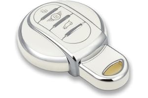 OFFCURVE Funda Llaves Coche Carcasa Llave, Funda Mando Coche Carcasa Mando 3/4 Botones Apta para BMW Mini Cooper S D SD One F54 F55 F56 F57 F60 R55 R56 R57 R58 R59 R60 Cabrio Clubman Countryman Hatch