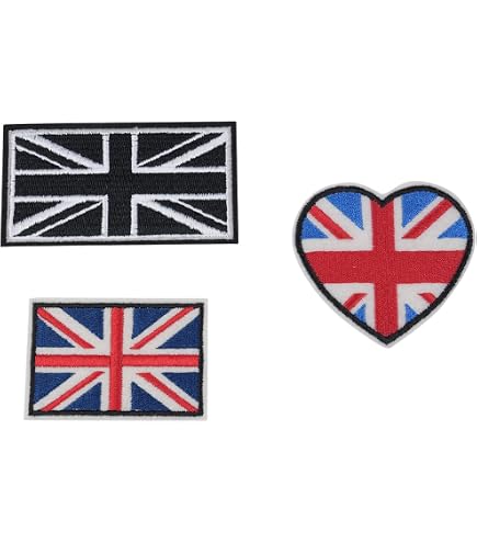 Round UK Flag Embroidered Patch – Iron On / Sew On – Union Jack British Badge