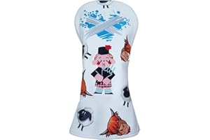 GAMOLA GOLF Scotland White Blade Putter Cover - St Andrews, Highland Cow Bagpipes