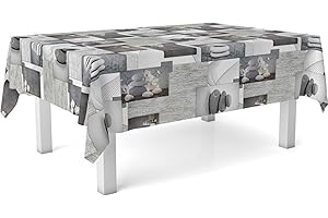ECOMMERC3 | Mantel Hule Mesa Rectangular Tamaño 100x140 cm - Estilo, Durabilidad y Fácil Limpieza para tu Mesa - Mantel Hule Antimanchas e Impermeable - Zen Piedras