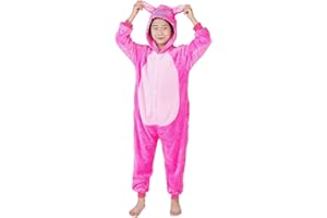 ALANTOP Children Pajamas Cosplay Cartoon Animal Hooded Holiday Onesies Pjs Boys Girls Jumpsuits Sleepwear Kids for 3-12 Years