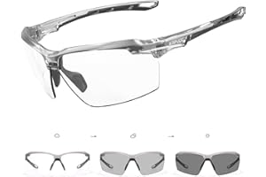 KAPVOE Photochromatische Selbsttönend Fahrradbrille Herren Damen Sportsonnenbrille Klar Radsportbrille UV400 Schutz TR90 Rahmen Sonnenbrille für MTB Radsport Radfahren Triathlon Rennrad Brille