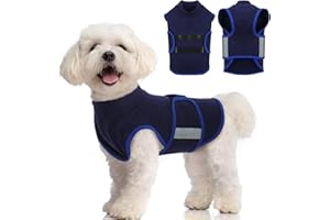 IECOii Calm Vest for Dogs Small,Adjustable Dog Anxiety Jackets with Reflective Stripe,Soft Dog's Calming Coat Wrap,Anxiety Vest for Small Dogs,Doggy CalmingVest,Calming Jacket for SmallDog,Blue,S