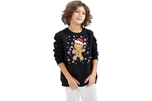 NetSetUK Christmas Sweatshirts For Kids Unisex Winter Long Sleeve Pullover Xmas Jumper Boys Girls Sweatshirt Santa Tops Age 7-12 Years