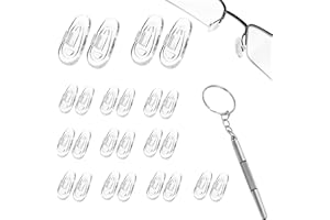XIELBIS 24 Pcs Silicone Nose Pads for Glasses, Push-in Glasses Nose Pads Silicone, Glasses Nose Pads, Fits Regular, Sunglasses, and Reading Glasses, Includes Screwdrive