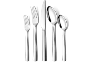Terlulu Besteck Set 6 Personen, 30 teilig Edelstahl Besteckset, Essbesteck Set mit Messer Gabel Löffel, Hochwertiges Edelstahlbesteck, Hochglanzpoliert & Spülmaschinenfest