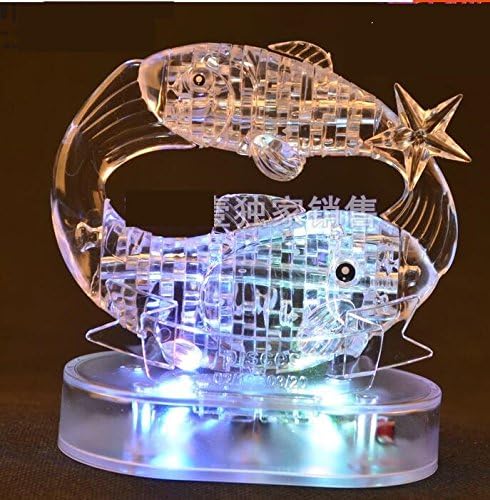 3D Crystal Puzzle 12 montierte Konstellationen basteln puzzle Spielzeug LED Licht (PISCES)