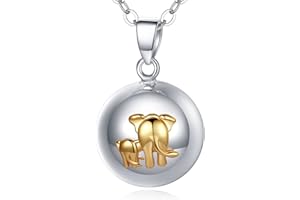 EUDORA Harmony Ball Llamador de Ángeles Embarazada Collar de Embarazo, Pingüino Panda Collares Colgantes Madre e Hijo Elefante de Mujer Primer Embarazo Mamá Regalos para Embarazada, 45inch + 30inch