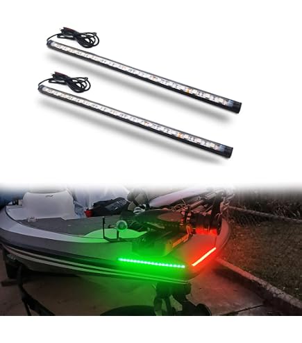 Oshhni Feu De Navigation LED Bateau 2-en-1 Rouge Vert - Feu De Proue Marine Yacht 12/24V
