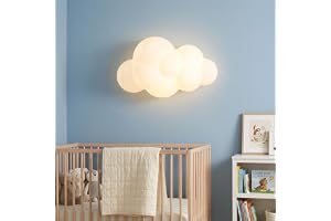 Alpinaluz Vägglampa LED Barn 3D Molnform 7W i Vit Polikarbonat med Justerbar Tricolor CCT 3000K/4000K/6000K, Säker och Modern
