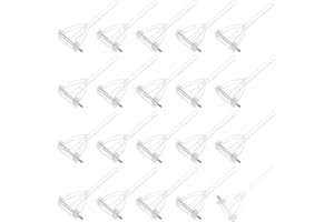 M METERXITY 20-Pezzi Spille di Sicurezza Boutonniere, Spilla Fiori Forma Triangolo Plastica Occhiello per Spilla Matrimonio/Sposo/Festa, Supporto Clip Sicurezza Forma T [6,5cm, Bianco]