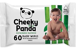The Cheeky Panda Bamboo Biodegradable Baby Wipes | 99% Purified Water, Suitable for Sensitive Skin | Dermatologically Tested