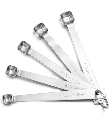 3-teiliges Messlöffel-Set Aus Edelstahl – 2x 1 TL (5 Ml) & 1x 1/2 TL – Für Trockene & Flüssige Zutaten