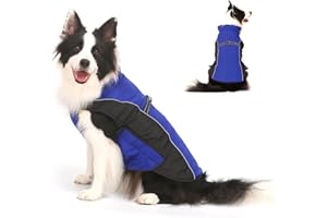 GIMILIFE Manteaux pour Chiens, Veste Chien Imperméable Hiver Chaud Vetement pour Chien avec Réfléchissant Manteau Rembourré épais pour Les Petites Moyennes et Grandes Chiens