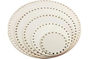 ZDNT 5PCS Korbboden Zum Häkeln Naturholzkorbboden Taschenboden Zum Häkeln korbflechten Set Häkelkorb Holz Basis Korbboden aus Holz Peddigrohr Boden Rund Für DIY,Crochet basket bottom,10/15/20/25/30cm