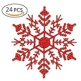 Fiocchi di neve Glitter, 24 Pack Fiocco di neve Forma Ornamento Ornamento Decora