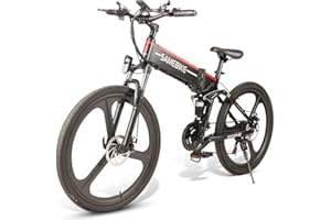 SAMEBIKE Bicicletta Elettrica per Adulti 26'',Bici Elettrica con Pedalata Assistita City E-bike Unisex Adulto,Batteria Rimovibile 48V10.4AH,Bici Elettriche per 21 Velocità Uomo/Donna