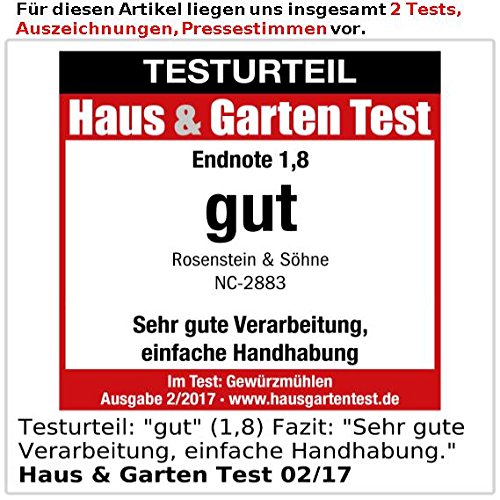 Rosenstein & Söhne Gewürz- und Chilimühle mit Edelstahl-Mahlwerk - 4