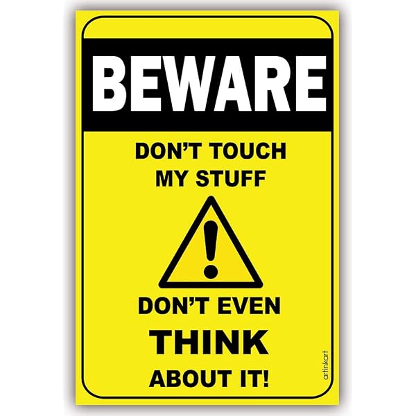 Hioni Beware Don't Touch My Tools Don't Even Think About It, targa in metallo con scritta Don't Touch My Tools Hioni Beware Don't Touch My Tools Don't Even Think About It, targa in metallo con scritta Don't Touch My Tools