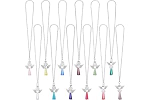 PH PandaHall 12pz Ciondoli per Auto A Forma di Angelo 12 Colori Ciondolo A Forma di Angelo per Specchietto Retrovisore Ornamento Angelo Custode Regalo per Neopatentati Decorazioni per Auto Feste