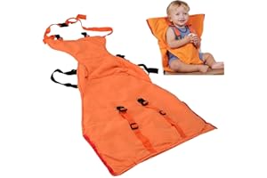 ONATISMAGIN Sièges de chaise haute portables pour bébé, Housse de Siège pour Chaise Haute Toddler, harnais de voyage pour bébé avec ceinture à sangles réglables pour tout-petits mangeant (Orange)