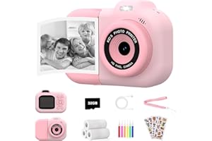 MISIRUN Macchina fotografica bambini istantanea, Fotocamera Digitale 1080P per Bambini con Stampa, Regalo di Compleanno/Natale per Bambina Bambino 3-12 Anni, Giocattolo per Bambini 4 5 6 7 8 9 10 11 12 Anni