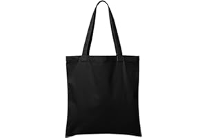 POLHIM® Niezadrukowane torby materiałowe 38 x 42 cm 220 g/m2 - wszechstronna, trwała torba bawełniana jako torebka i torba do przenoszenia. Ekologiczna torba materiałowa na każdą okazję., czarny, 38.0