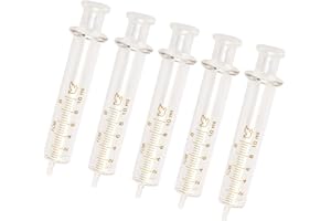 SKYPRO 5 sztuk szklanych strzykawek wielokrotnego użytku, 10 ml szklana strzykawka standardowa średnica wtryskiwacz kalibru próbnik laboratoryjny