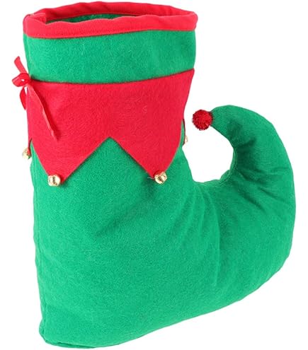 Elf Slippers Women Elf Shoe Covers Adult Black Christmas Santa