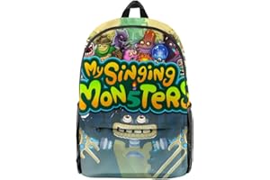 ANJINGUANG My Singing Monsters Shoulder Bag Anime Game 3d Print School Shoulder Bag Student Schoolbag Boys Girls Lightweight Laptop Shoulder Bag