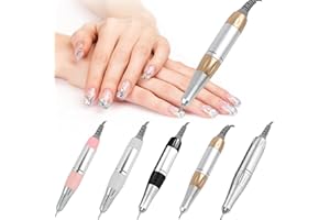 YIBEBE Manipolo Fresa per Unghie Professionale: Macchina Elettrica per Gel Acrilico Lucidatura per Unghie Levigatura di Ricambio Manico - Lima Elettrica per Trapano Strumento per Nail Art (Gold)